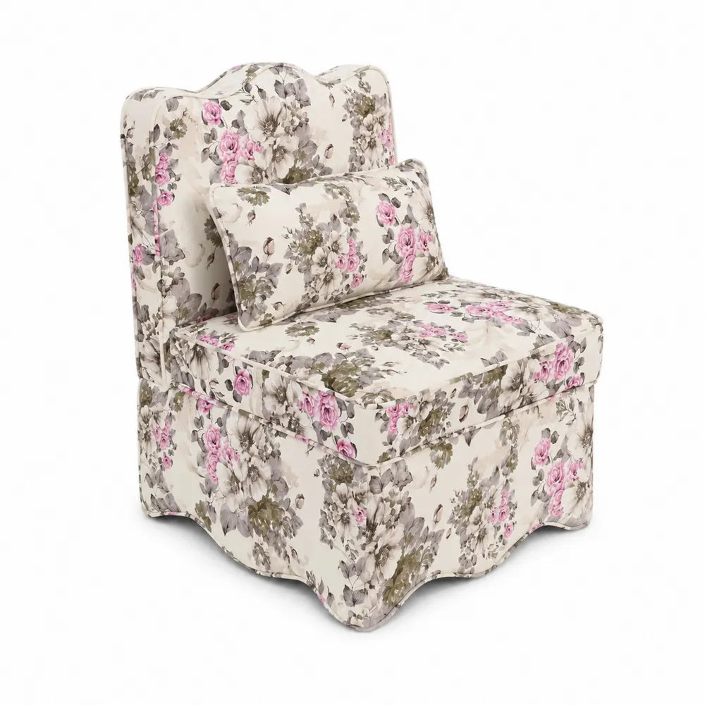 Blumenmuster Sessel mit Baumwollbezug und Kissen