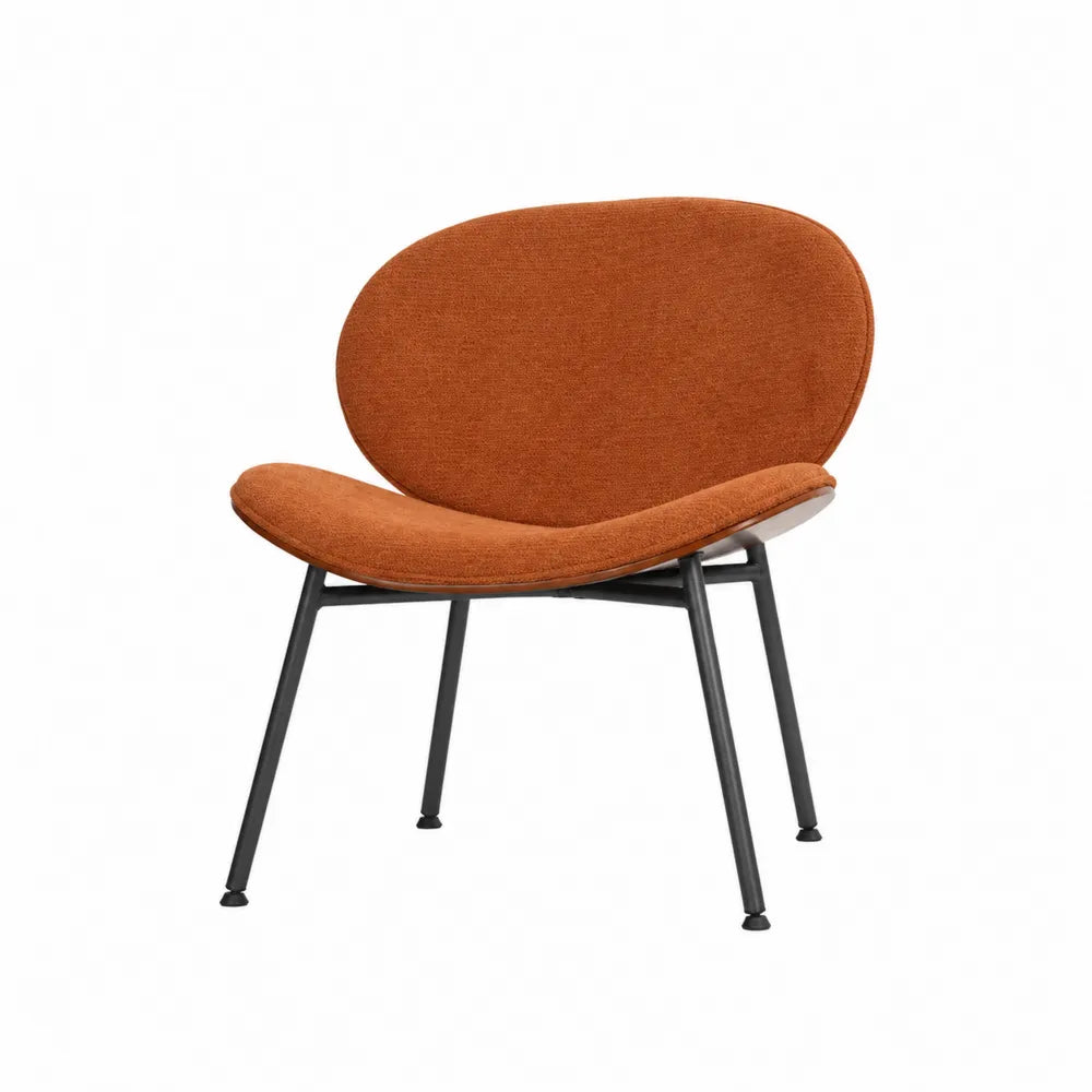Polsterstuhl aus Polyester mit Stahlrahmen in Orange