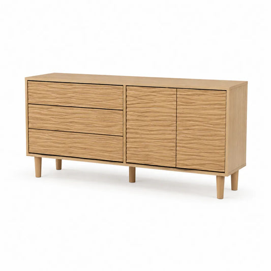 Sideboard aus Eichenholz mit Schubladen und Türen