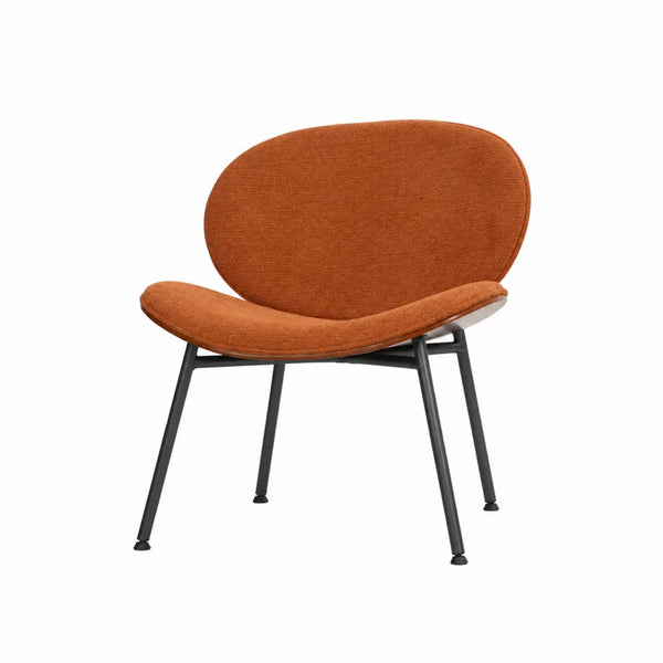 Polsterstuhl aus Polyester mit Stahlrahmen in Orange