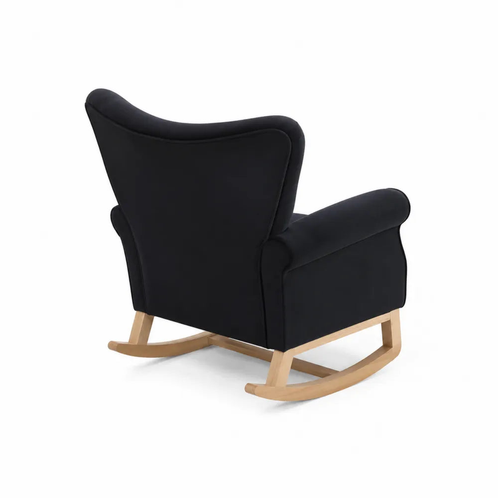 Schaukelstuhl Schwarz Polyester Holz